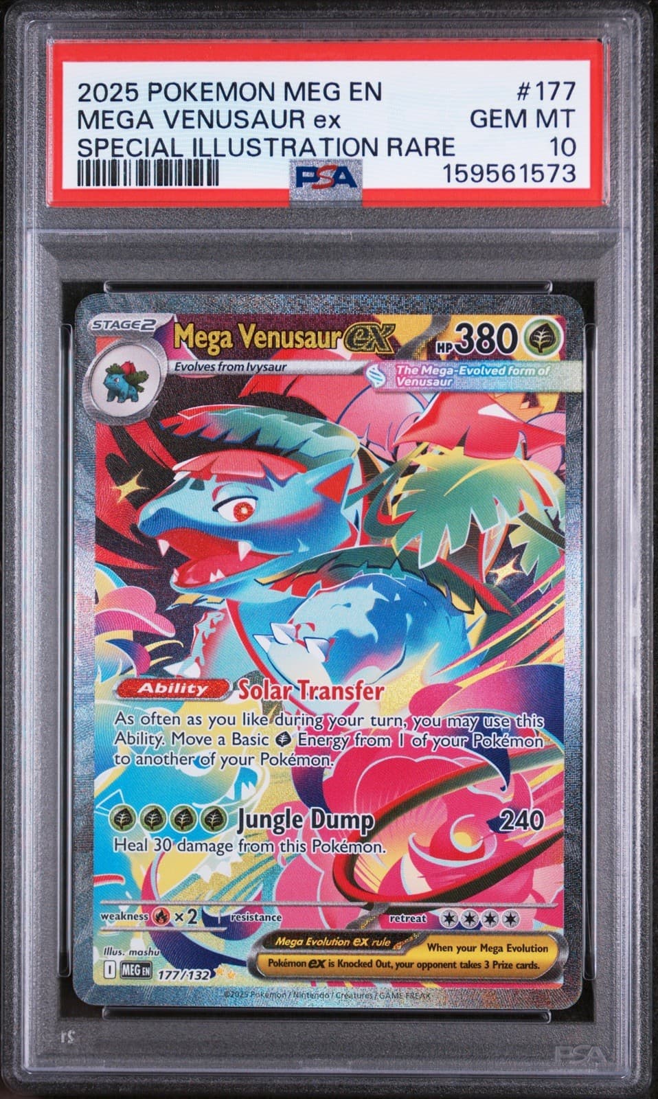 Pokemon 2025 Mega Venusaur ex 177/132 SIR Mega Evolution GEM MINT PSA 10