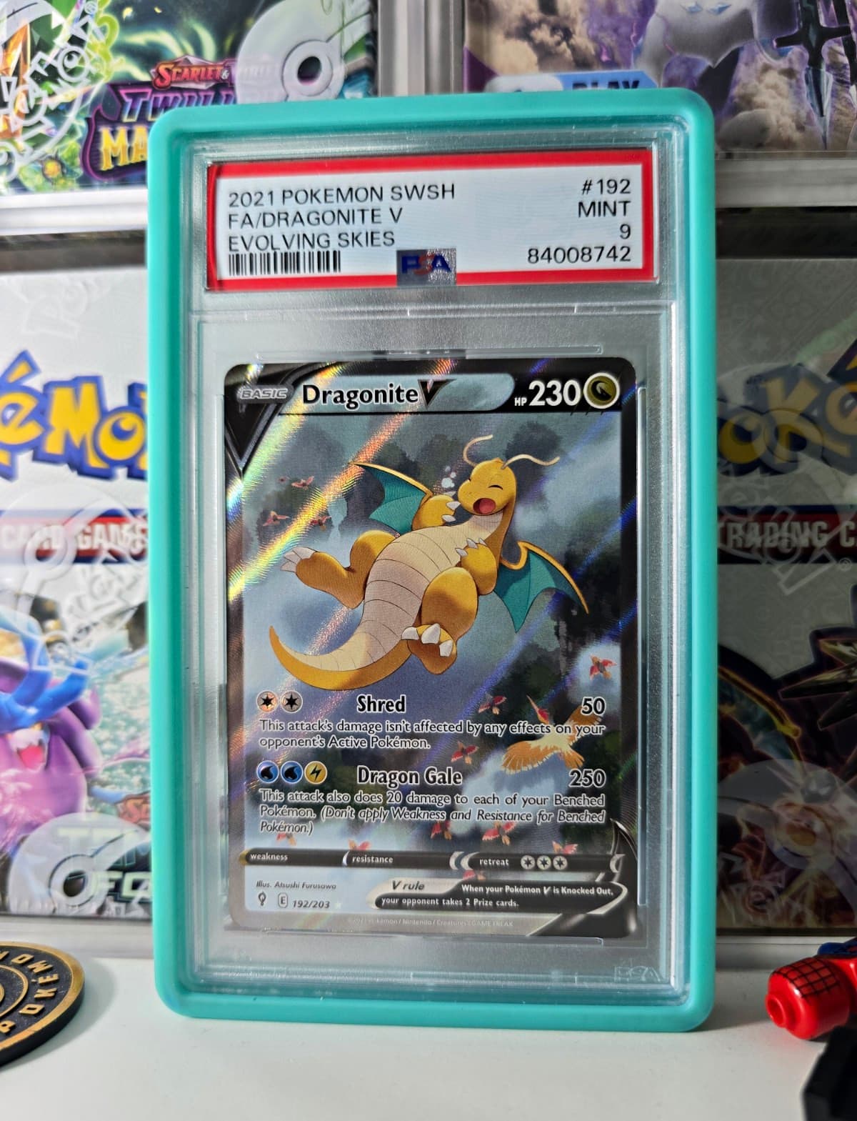 Pokemon TCG: Dragonite V 192/203 Evolving Skies Ultra Rare Holo PSA 9 2021