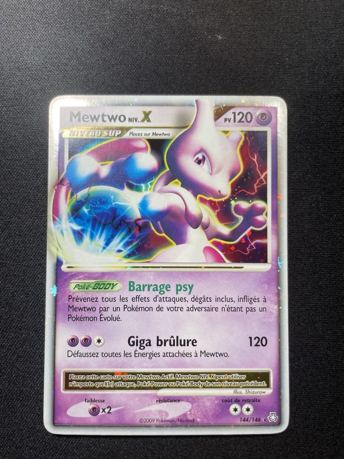Pokémon/Nintendo Mewtwo Niv. X 144/146 PV120 Holo FR Éveil Des Légendes 2009