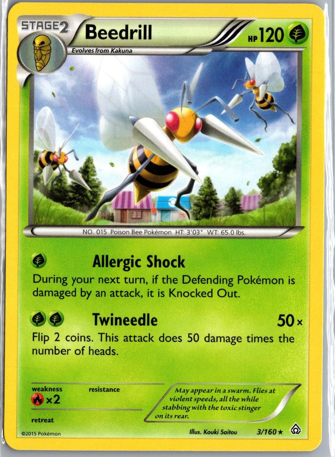 Beedrill 3/160 Rare Primal Clash Pokemon Near Mint