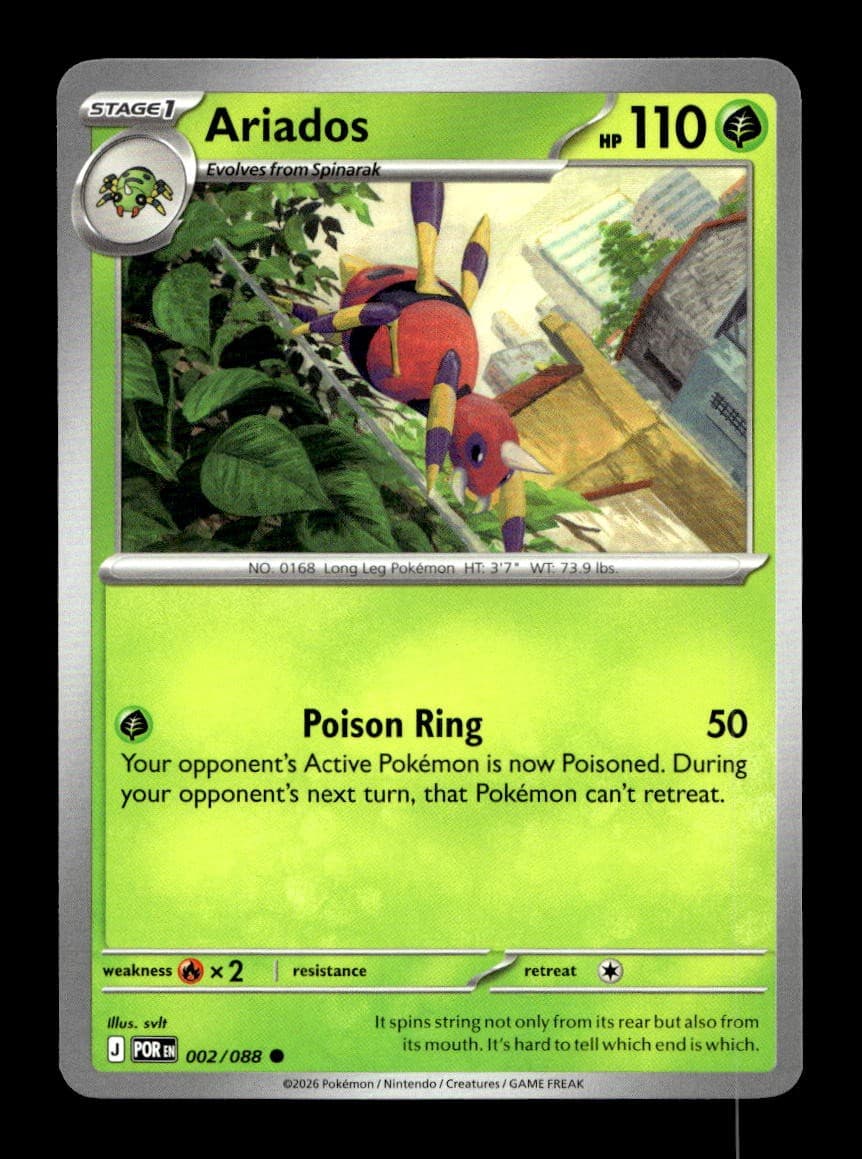 Ariados 002/088 Common Perfect Order Pokemon Near Mint