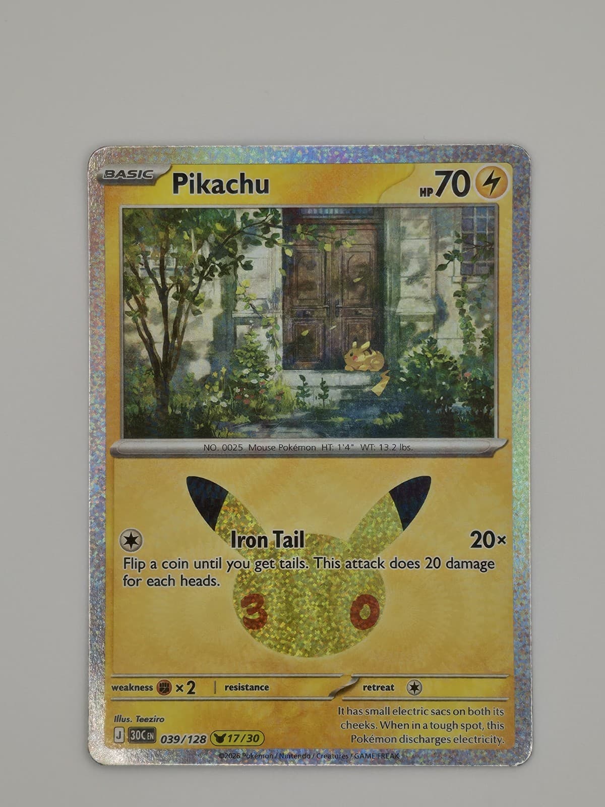 Pokemon 30th Anniversary 39/128 (17/30) Pikachu Exclusives