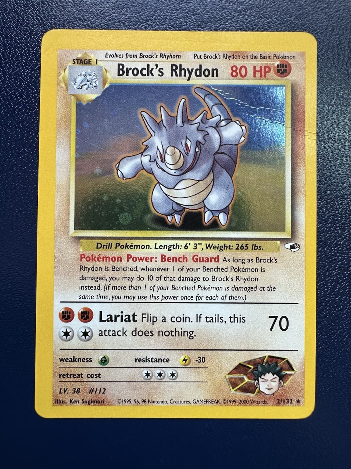 Brock's Rhydon 2/132 Holo - Pokemon Gym Heroes MP