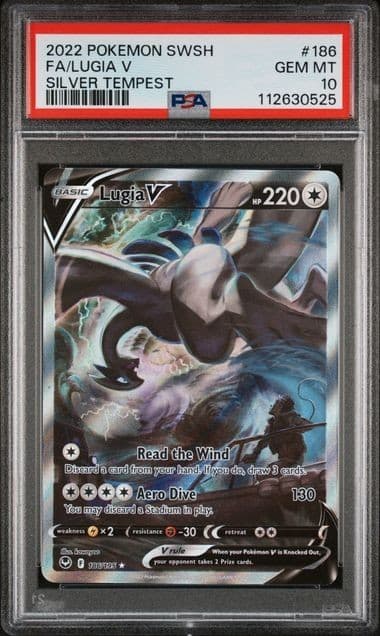 Lugia V 186/195 - Pokémon SWSH: Silver Tempest PSA 10 GEM MT
