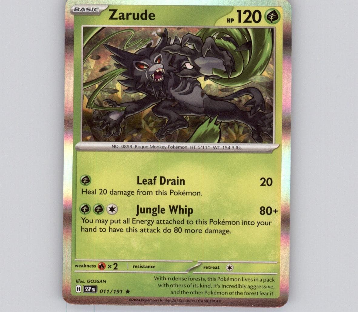 Zarude 011/191 Holo R Surging Sparks NM Pokemon