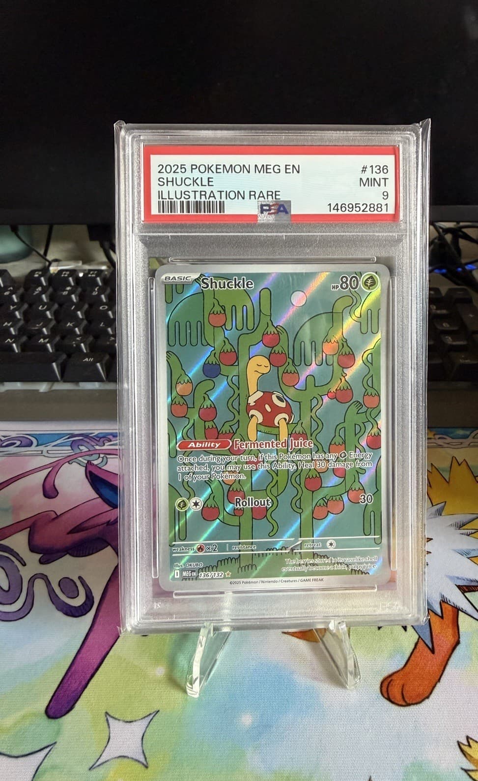 Pokémon PSA 9 Shuckle 136/132 Me01 Mega Evolution Illus Rare EN