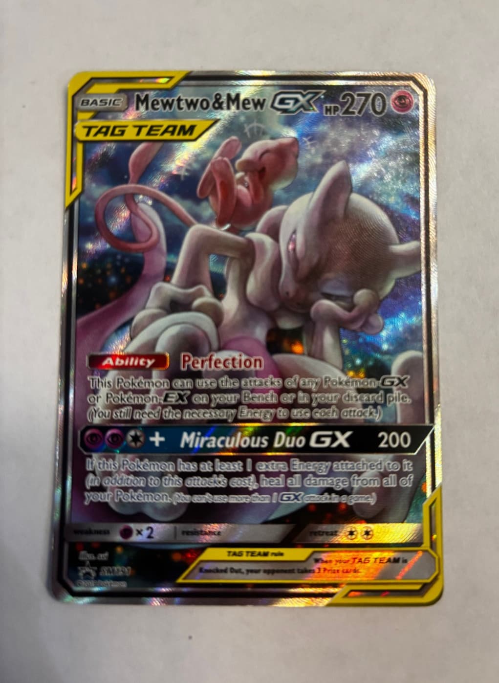 Mewtwo & Mew GX SM191 Tag Team Black Star Promo Holo Pokemon Card Near Mint
