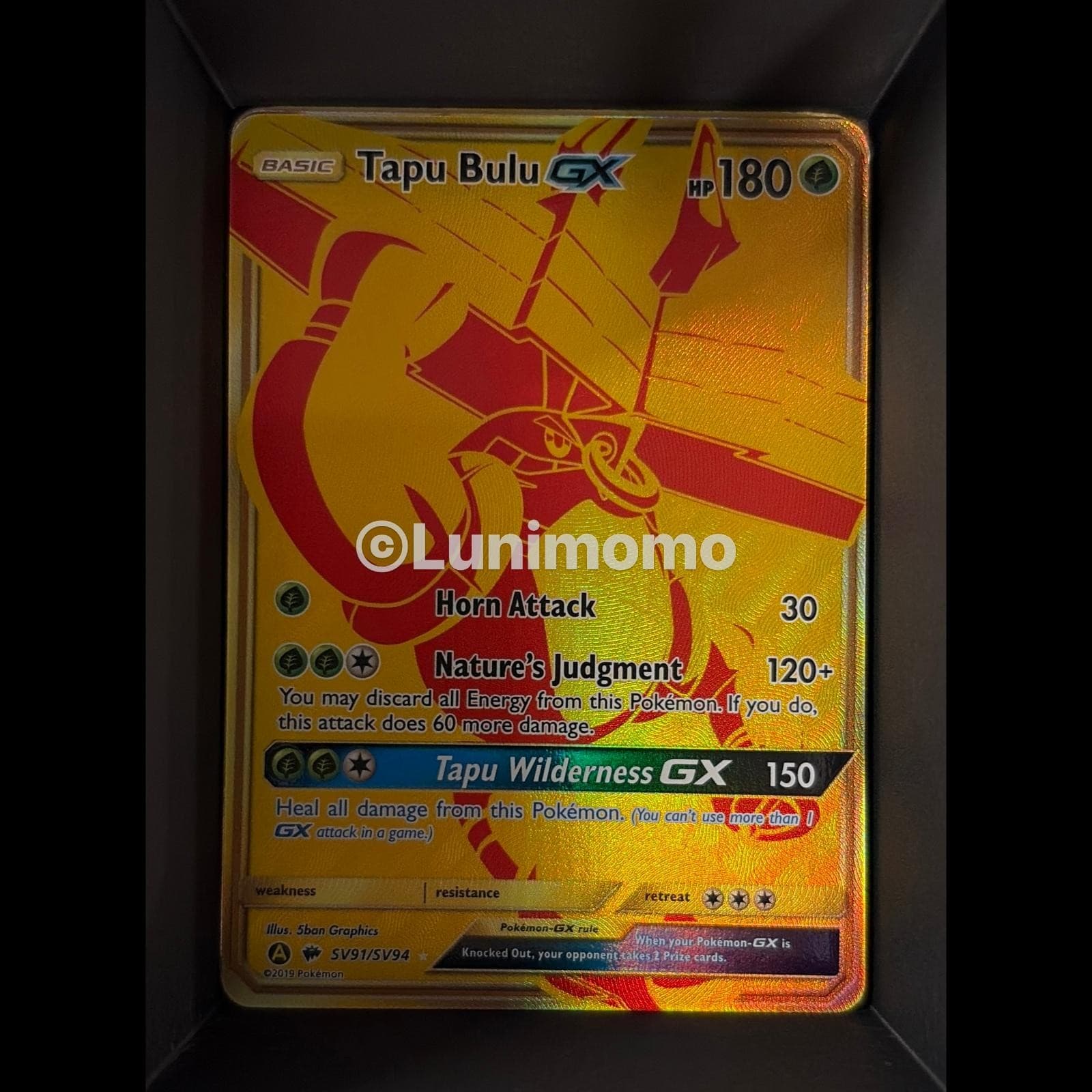 Hidden Fates Shiny Vault TAPU BULU GX SV91/SV94 SEC Pokemon Holo NM