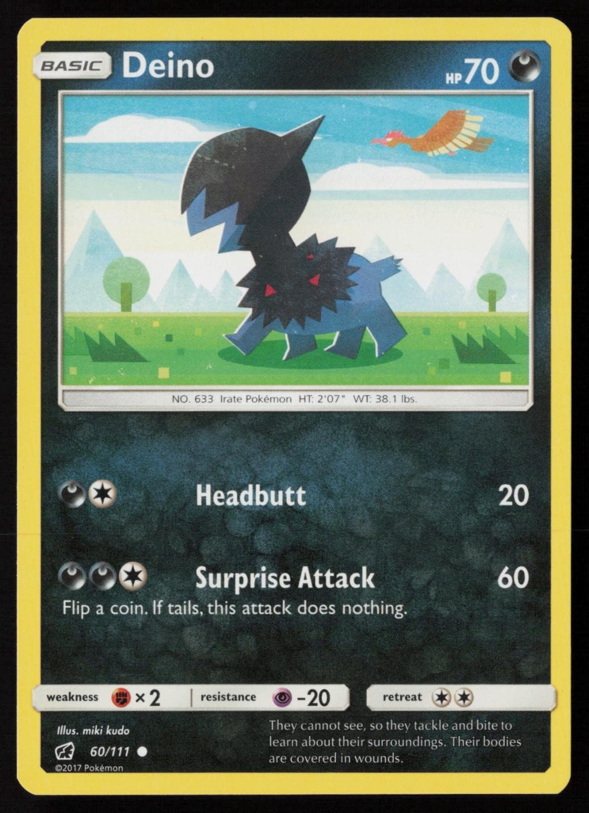 Pokemon TCG Deino 60/111 Crimson Invasion Non-Holo Pack Fresh - NM