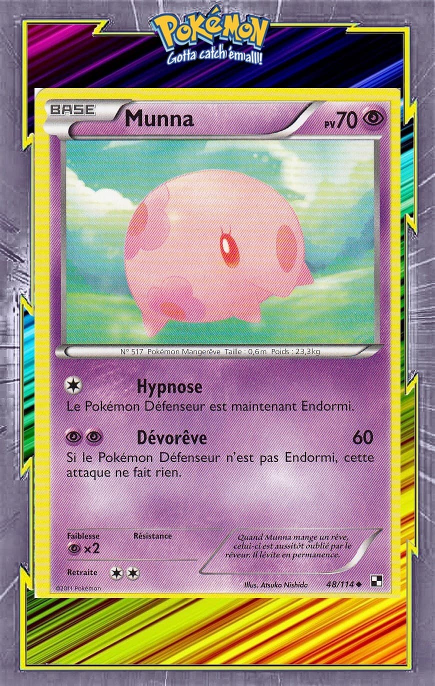 Munna - N&B: Noir et Blanc - 48/114 - Carte Pokemon Française