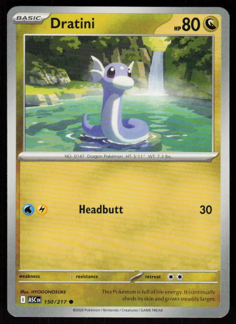 Dratini 150/217 Common Ascended Heroes Pokemon Near Mint