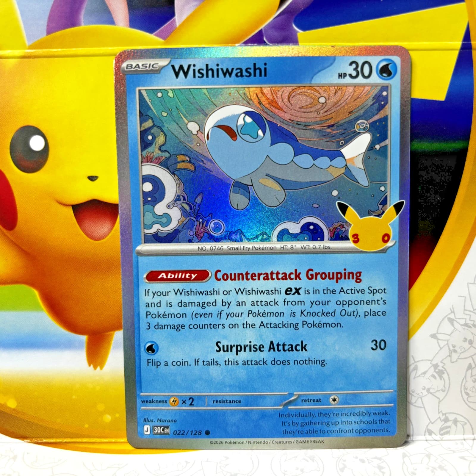 Pokemon 30th Anniversary Celebration Wishiwashi 022/128 Holo