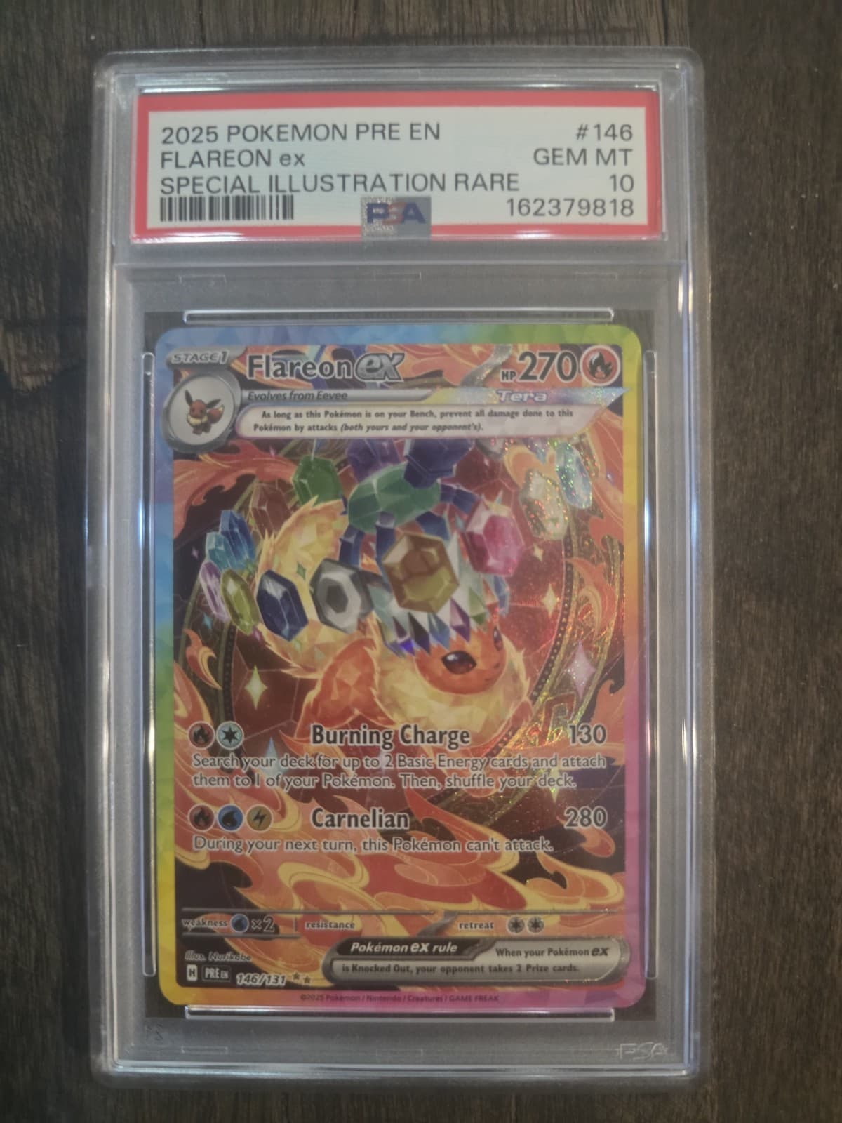 Pokemon 2025 Prismatic Evolutions SIR Flareon ex 146/131 PSA 10 GEM MT
