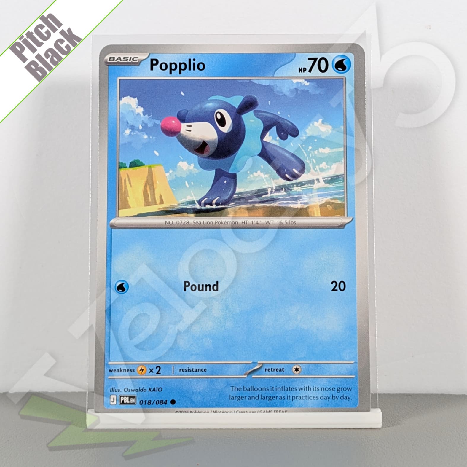 Pokemon TCG Card - Popplio 18/84 Common | Pitch Black (2026) PBL