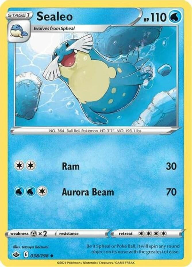 Sealeo - 038/198 - Uncommon (Near Mint) Chilling Reign - Water Pokémon