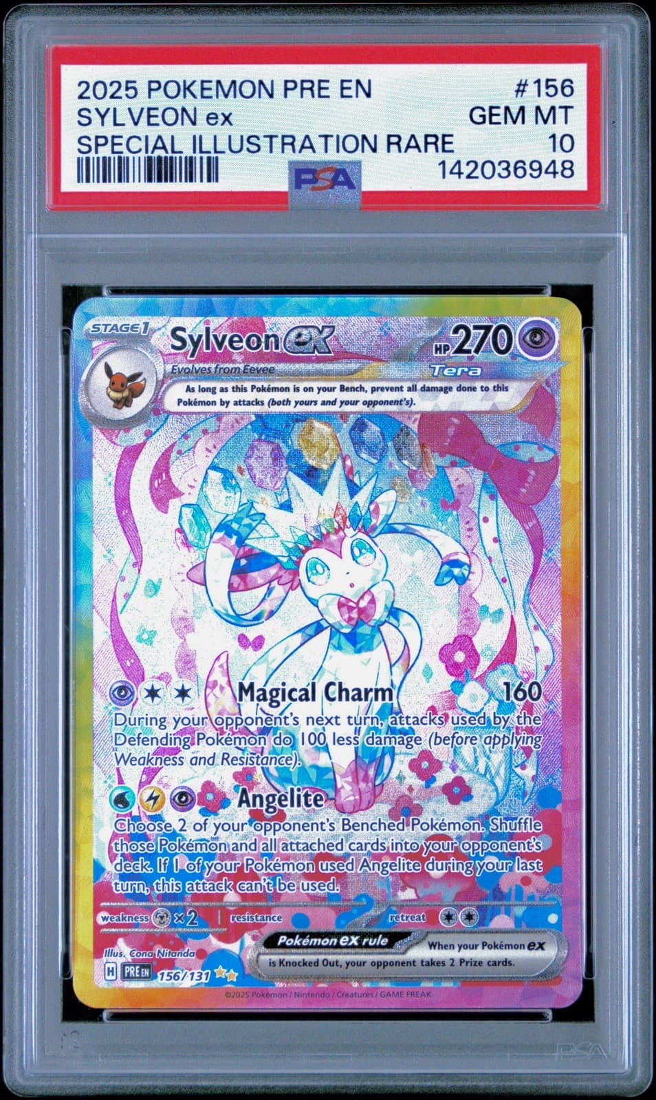 PSA 10 - Sylveon ex 156/131 Sv: Prismatic Evolutions Holo SIR