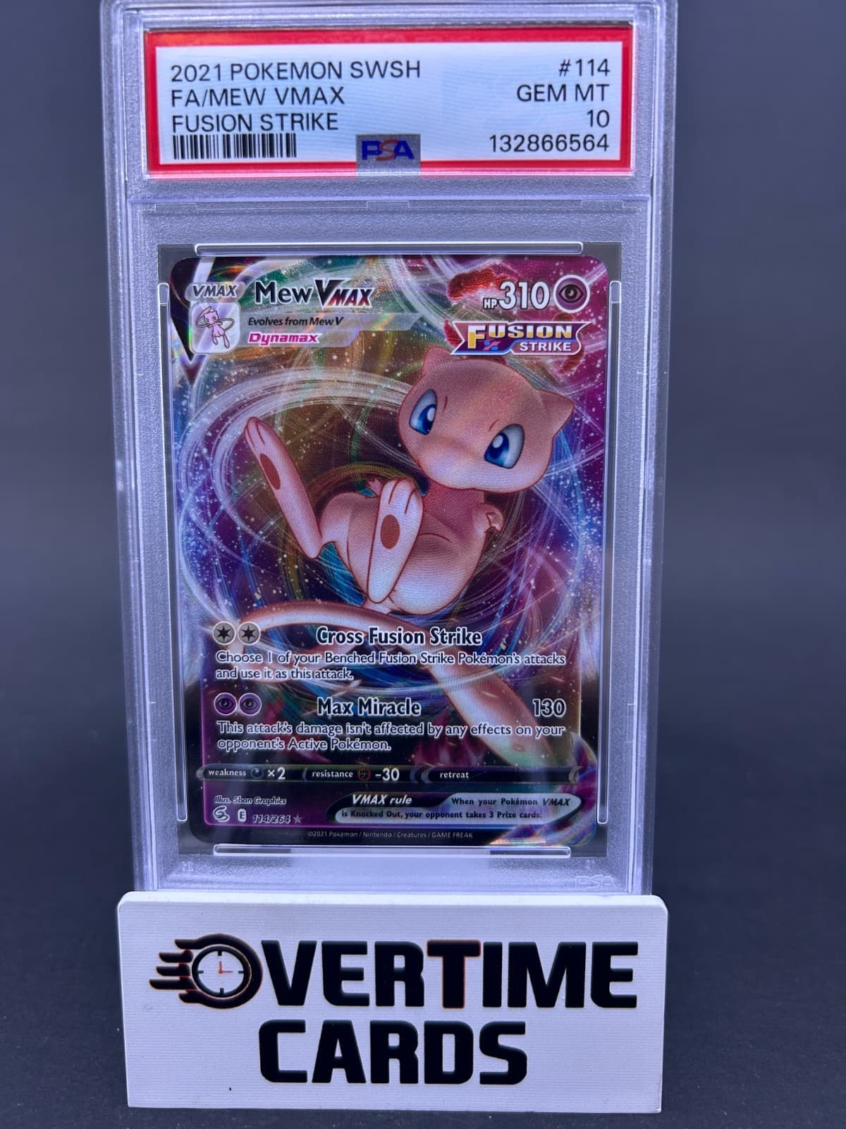 2021 Pokemon Fusion Strike Mew VMAX #114/264 Full Art PSA 10 GEM MINT