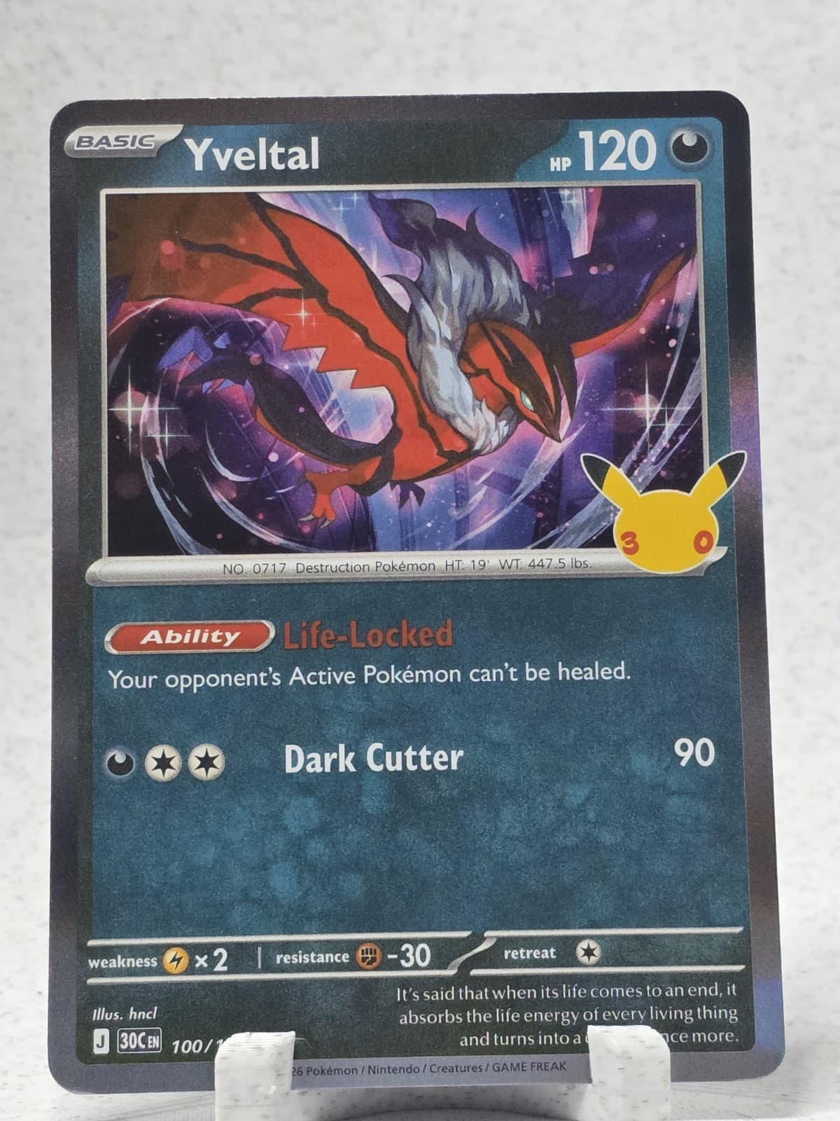 Yveltal 100/128 ME: 30th Celebration Pokemon Holo Near Mint