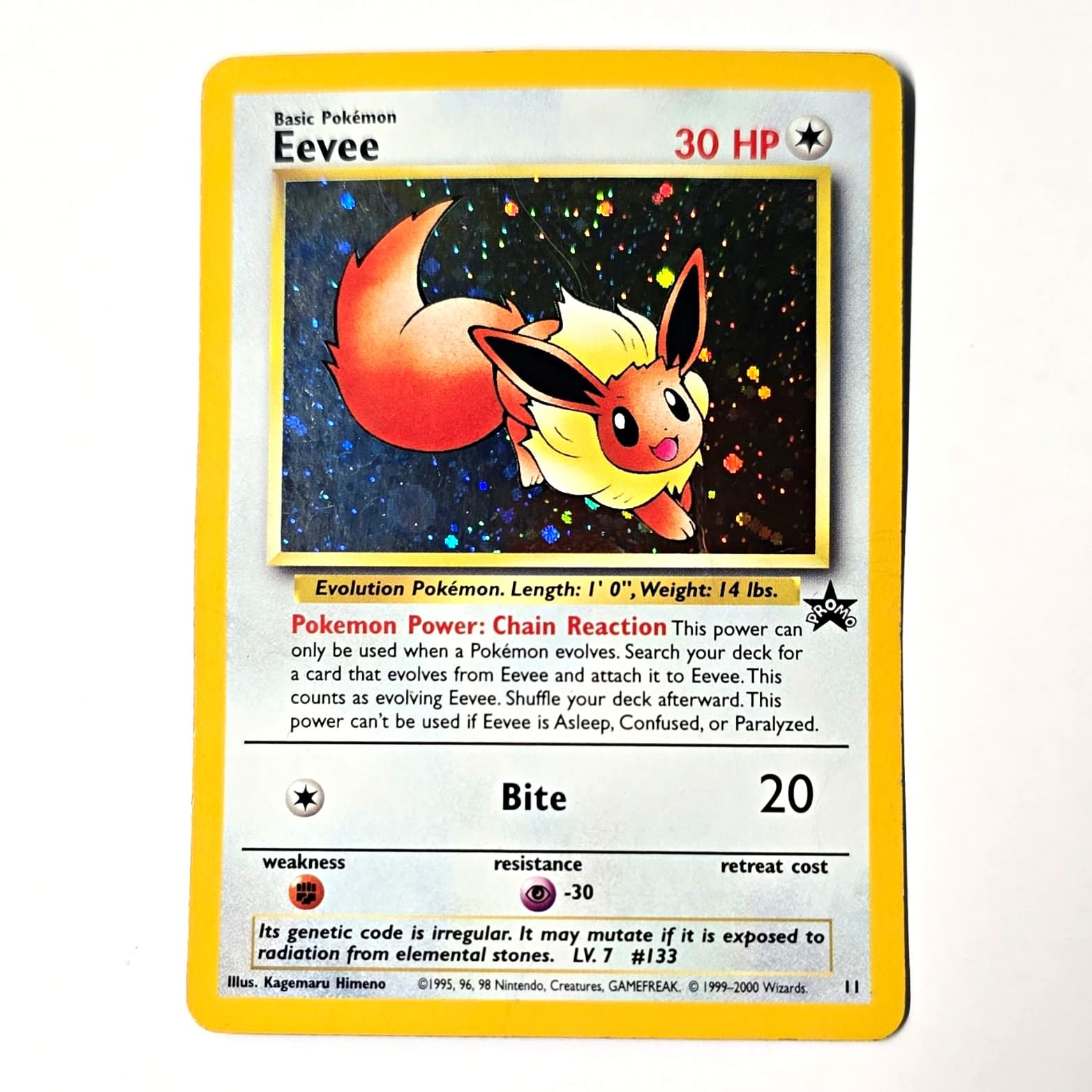 Eevee 11/53 WOTC Black Star Promo Holo Rare Pokemon TCG 2000 Vintage English MP