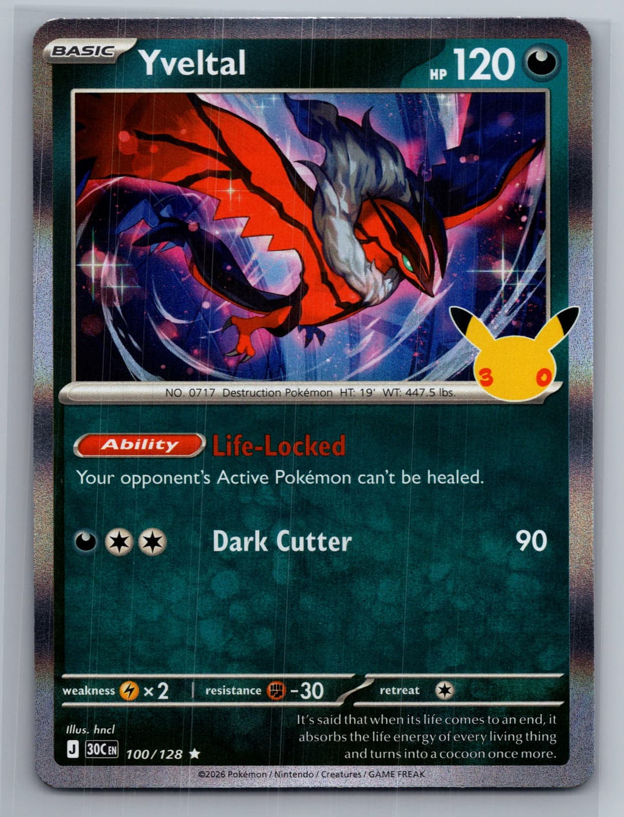 Yveltal #100/128 2026 30th Celebration Pokemon TCG