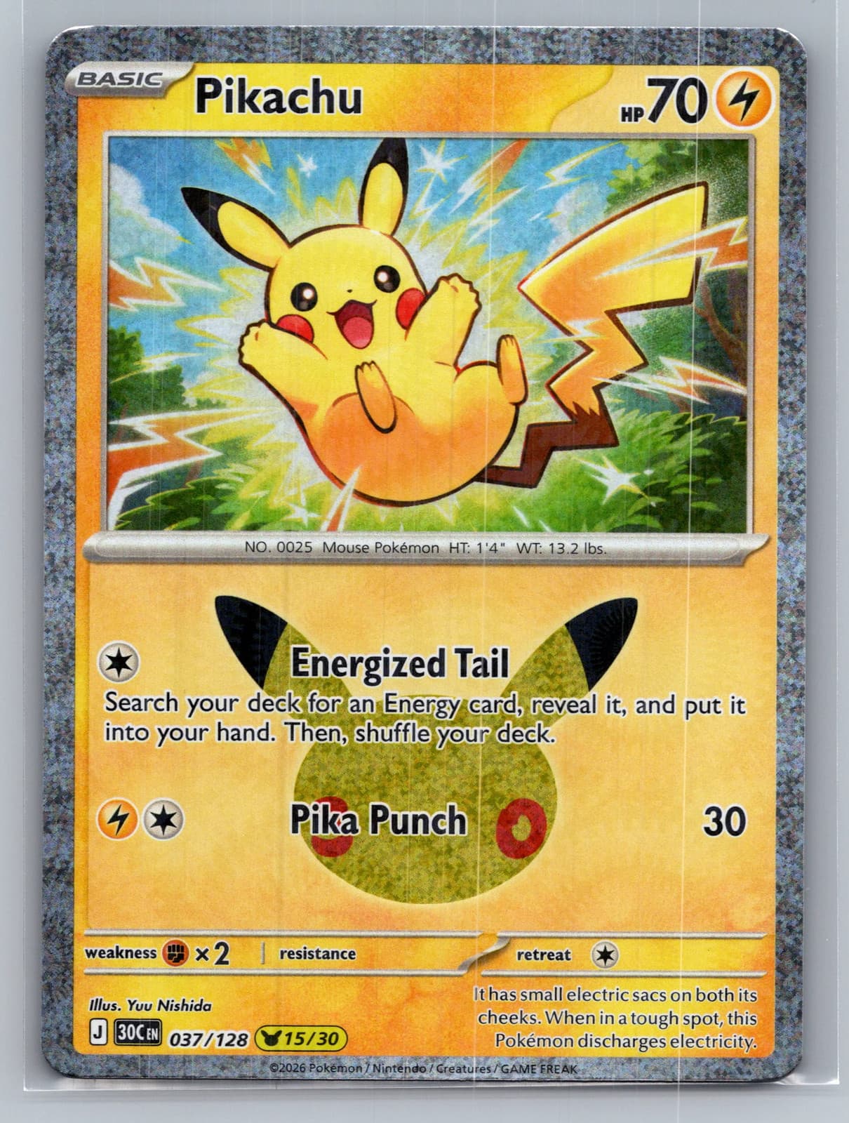 Pikachu #37/128 2026 30th Celebration Pokemon TCG — photo 1 of 2