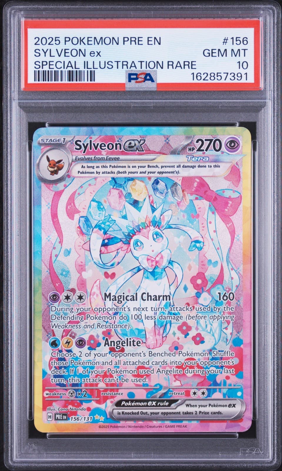 2025 POKEMON PRE EN-PRISMATIC EVOLUTIONS #156 SYLVEON EX PSA 10
