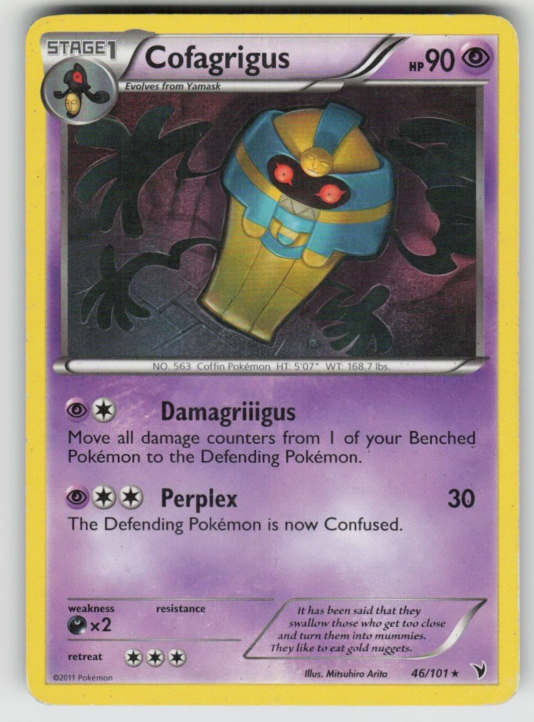 Cofagrigus 46/101 Rare Noble Victories Pokemon Heavily Played
