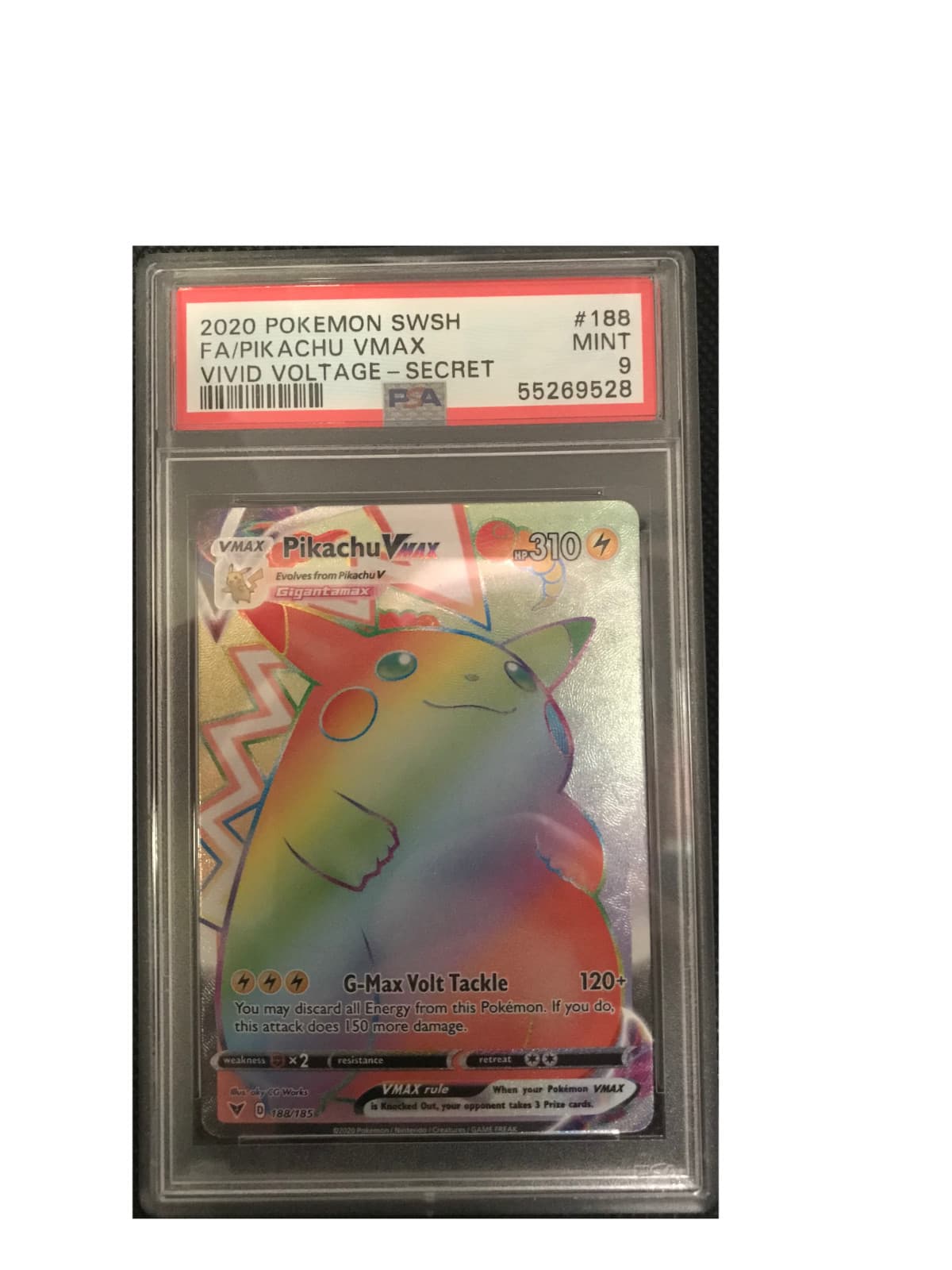 Pikachu Vmax Secret PSA 9 Vivid Voltage 188/185