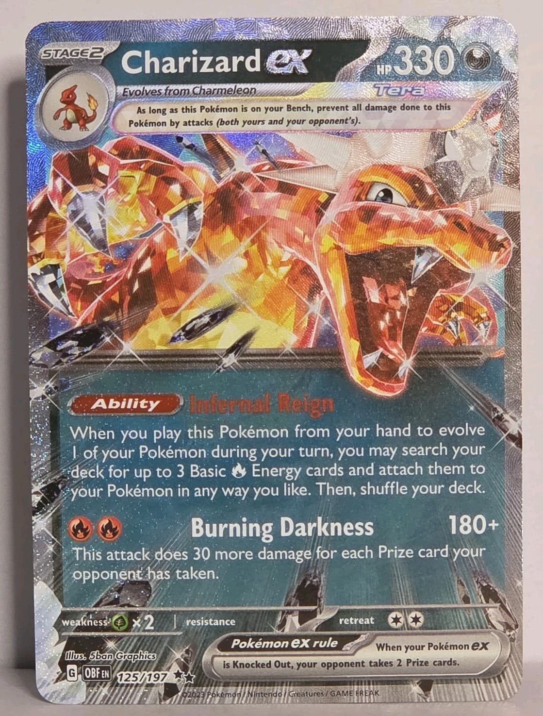 Charizard ex 125/197 SV03: Obsidian Flames Holo Ultra Rare Pokemon TCG Card LP+