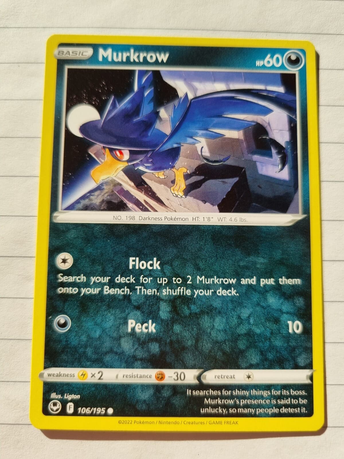 Pokémonkarte Kramurx 106/195 Silberne Sturmwinde Original