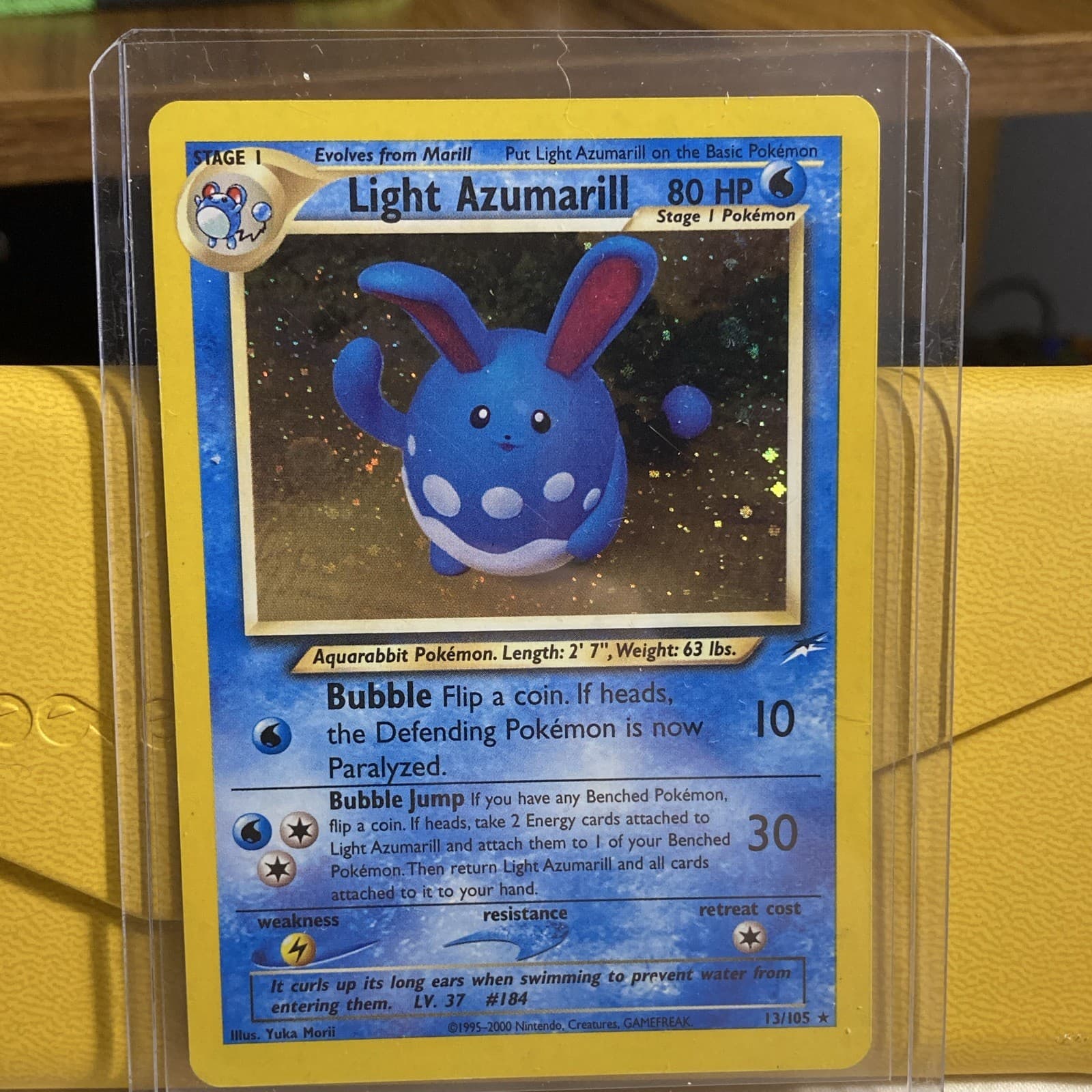 Pokemon TCG Light Azumarill 13/105 Neo Destiny Holo SWIRL Rare Unlimited