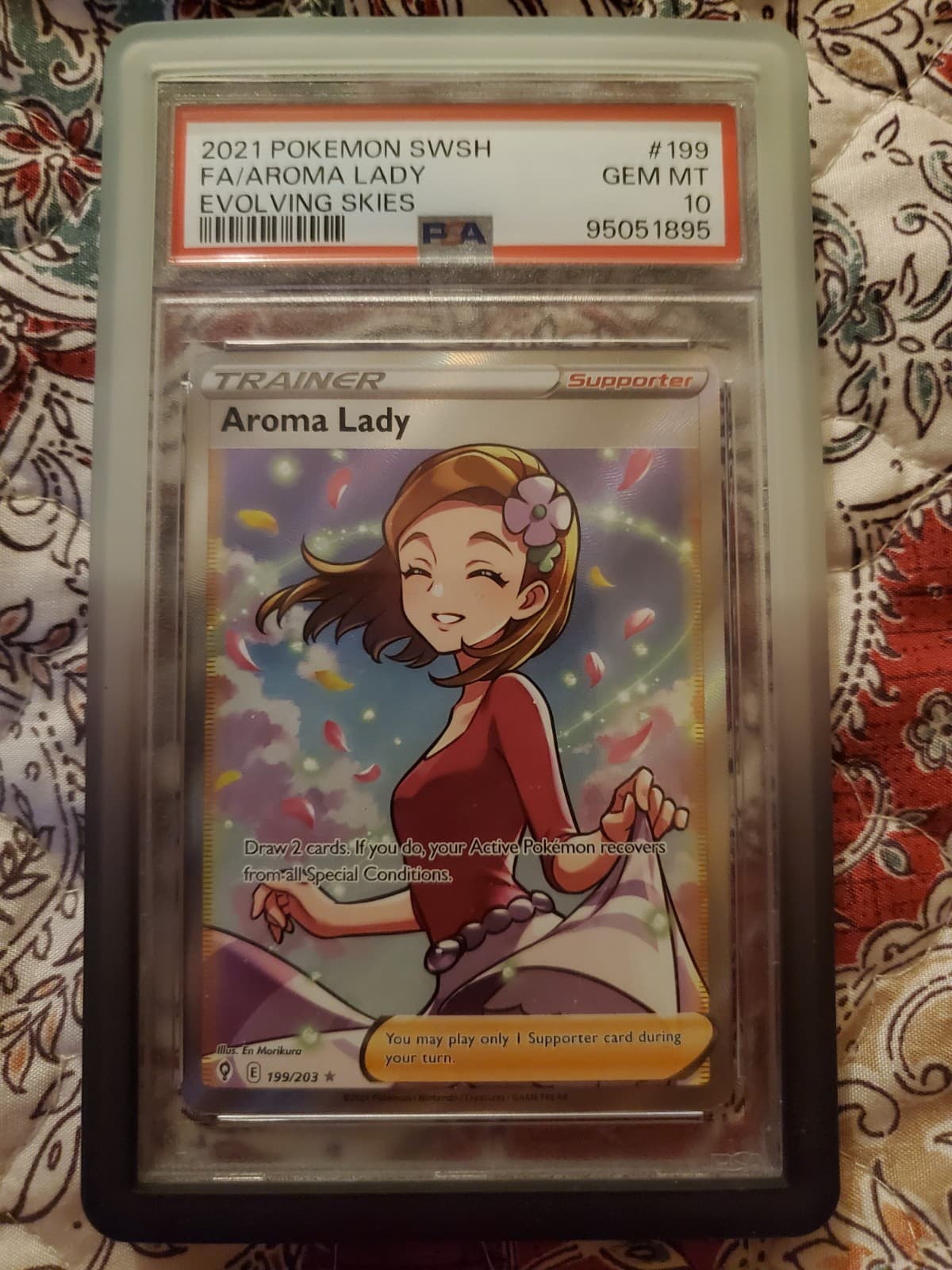 The Pokémon Company PSA 10 Aroma Lady 199/203 SWSH07 Full Art Holo
