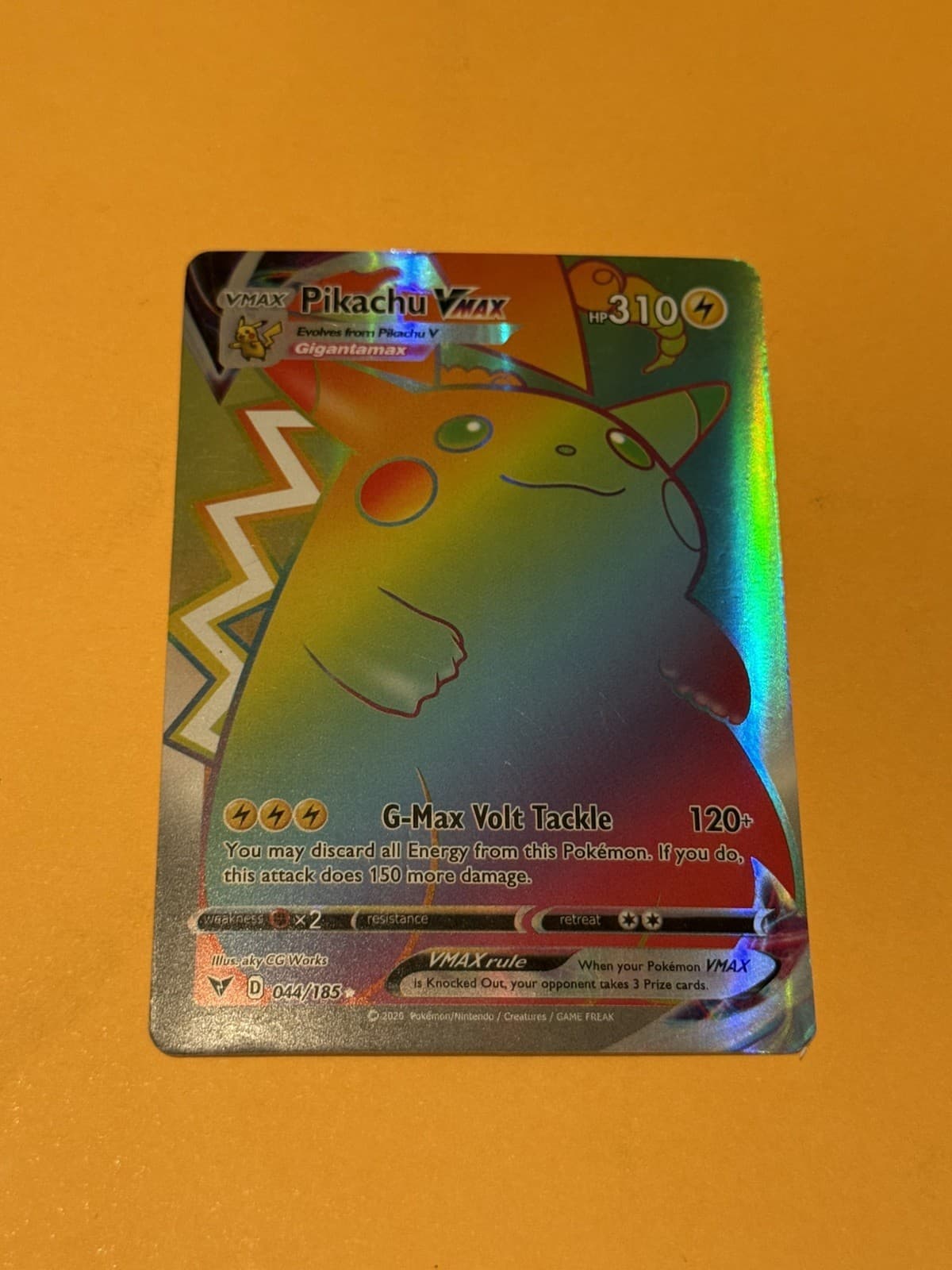 Pokemon Pikachu VMAX 188/185 Vivid Voltage Full Art Rainbow Rare Secret Rare