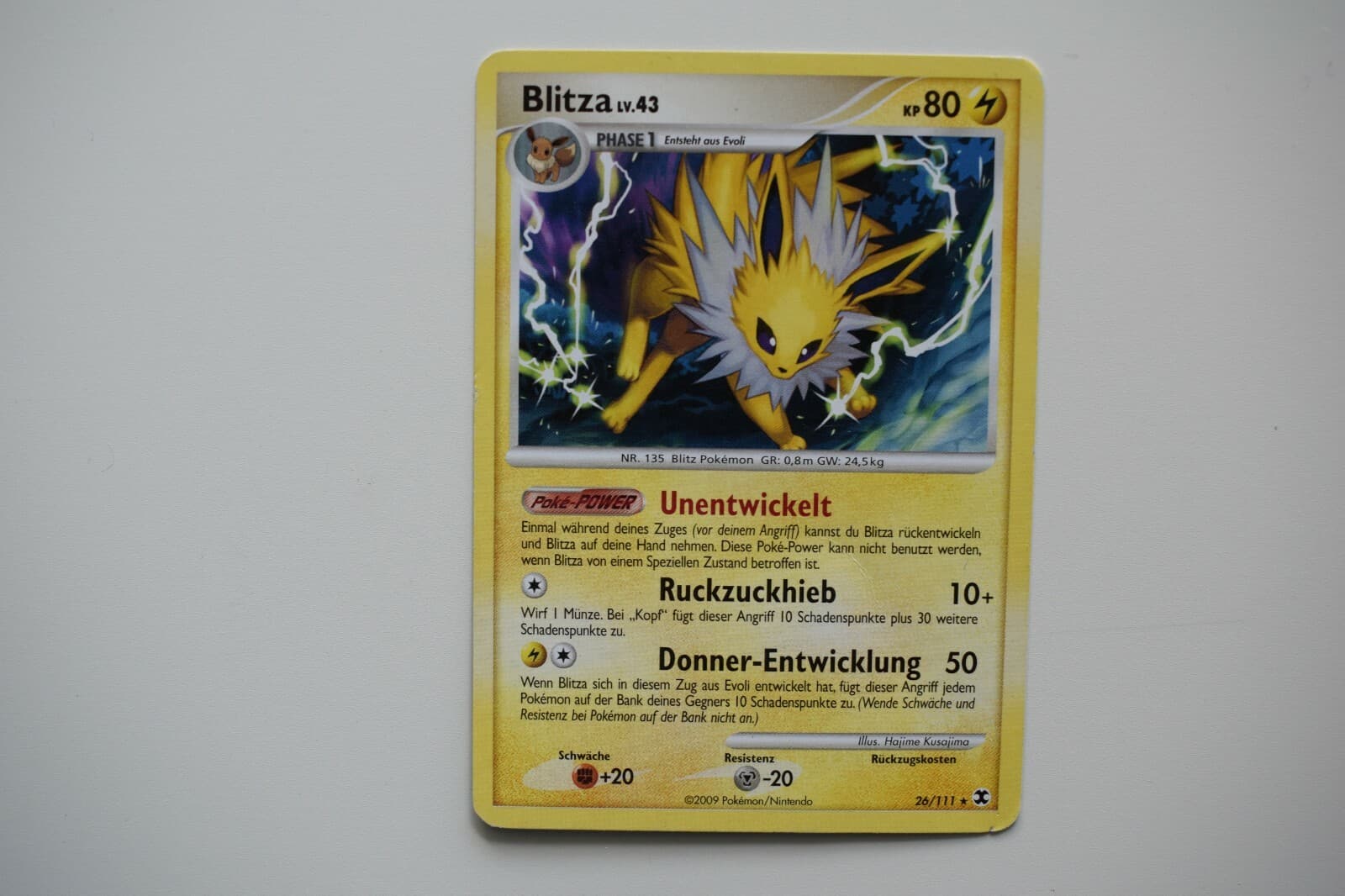 Pokemon Karte - Blitza - Lv. 43 - Nr. 26/111 - Rare - Deutsch