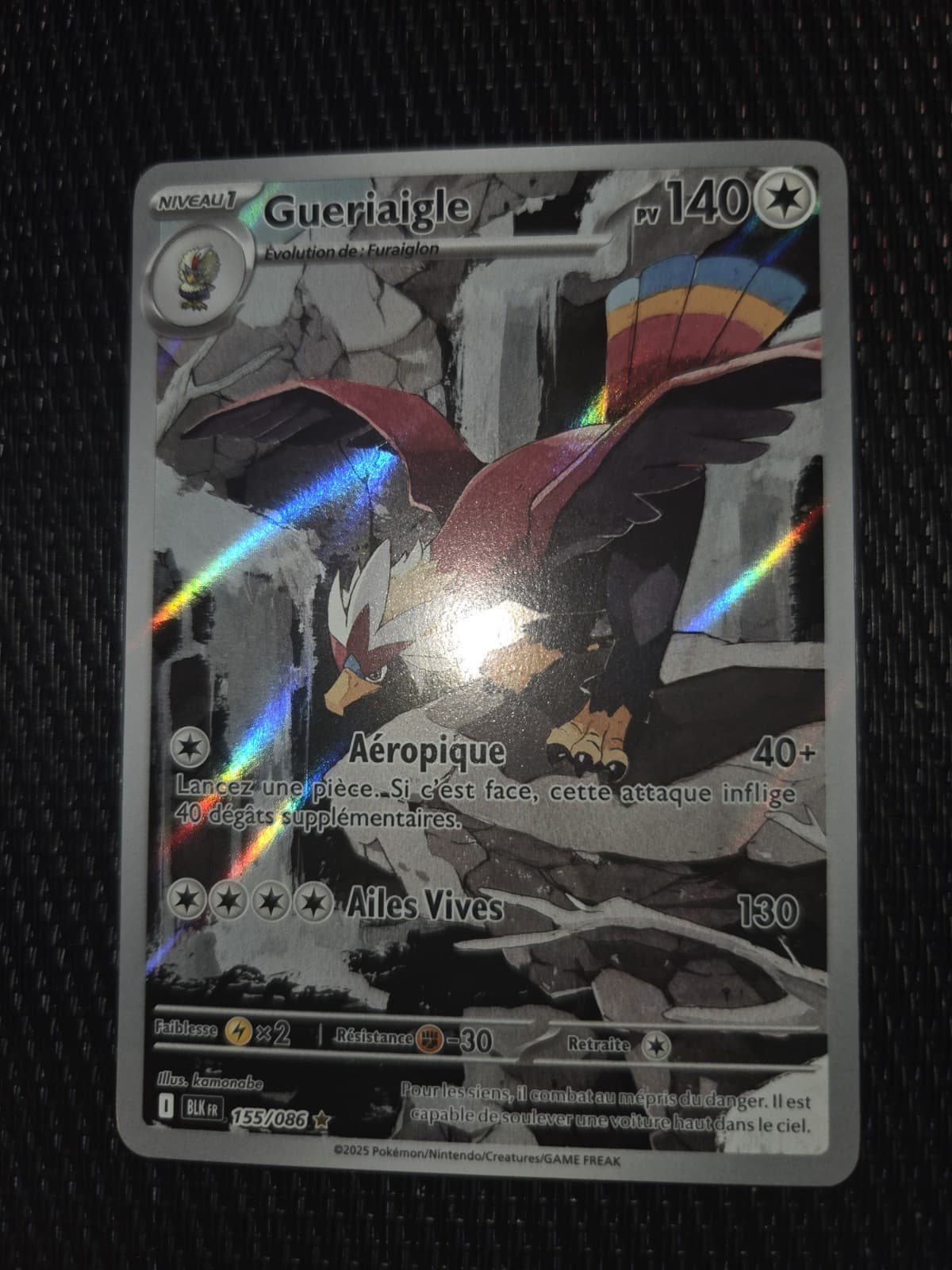 Carte Pokemon - Gueriaigle AR 155/086 - Foudre Noire BLK EV10.5 FR 