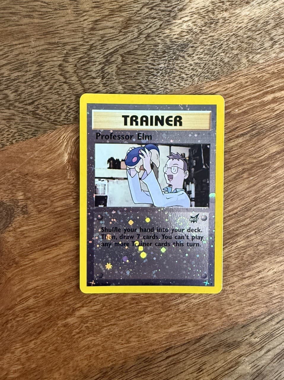 2002 Pokemon Best of WoTC Promo Trainer Professor Elm #3 Reverse Holo Rare Swirl