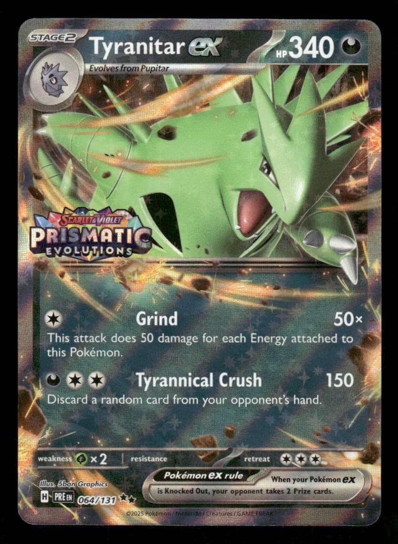 Tyranitar ex Prismatic Evolutions Stamp 64/131 Holo Misc Cards & Prod Pokemon NM