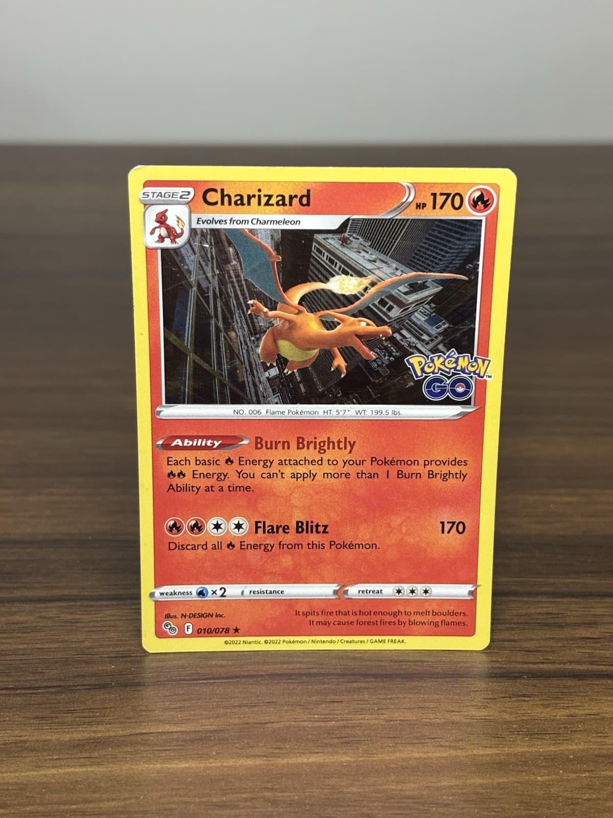 Charizard Pokemon TCG Pokémon GO Holo Rare 10/78