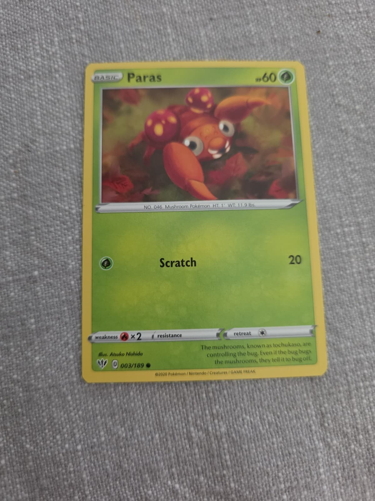 Paras 3/189 Common | Darkness Ablaze | Pokemon Card