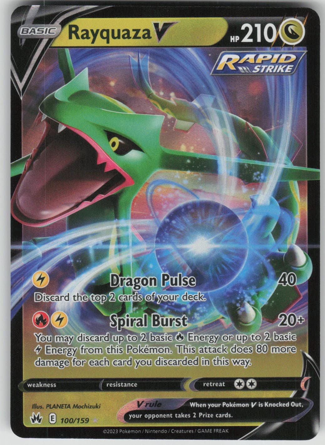 Pokemon TCG Rayquaza V Ultra Rare SWSH: Crown Zenith 100/159