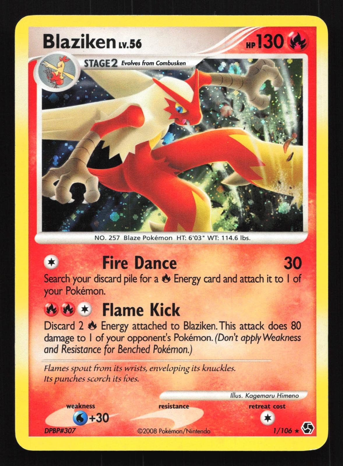 Blaziken 1/106 Great Encounters Holo Rare Pokemon Card