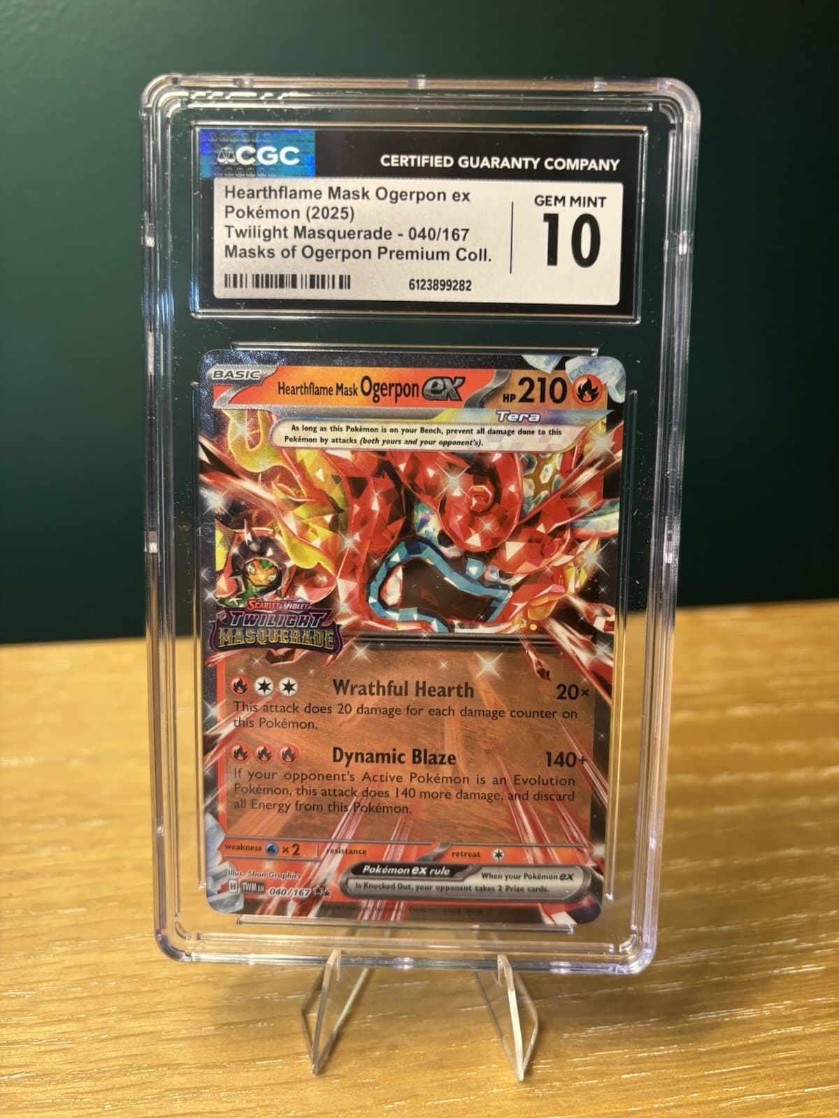 Hearthflame Mask Ogerpon ex 040/167 Twilight Masquerade CGC 10 Holo English 2025