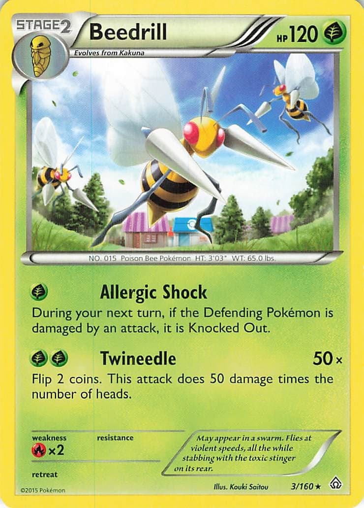 Beedrill 3/160 Rare XY - Primal Clash Pokemon Near Mint
