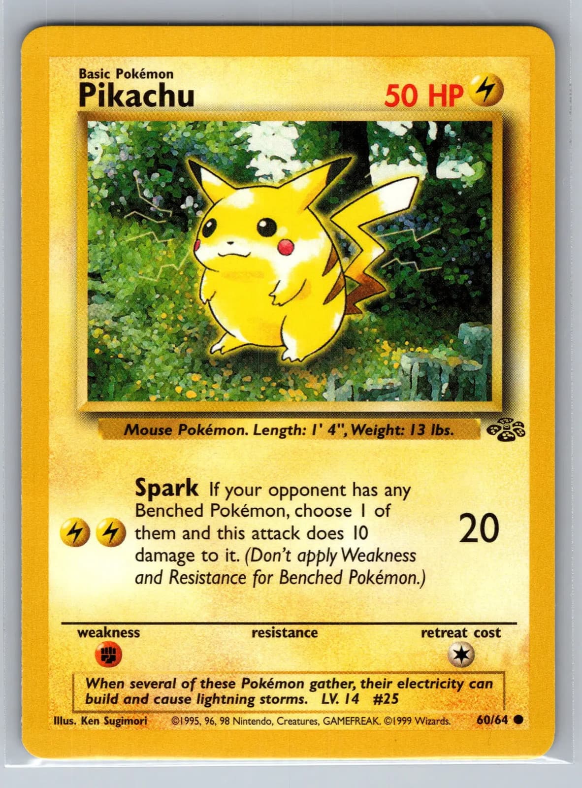 Pikachu 60/64 Jungle 1999 WOTC Pokemon TCG