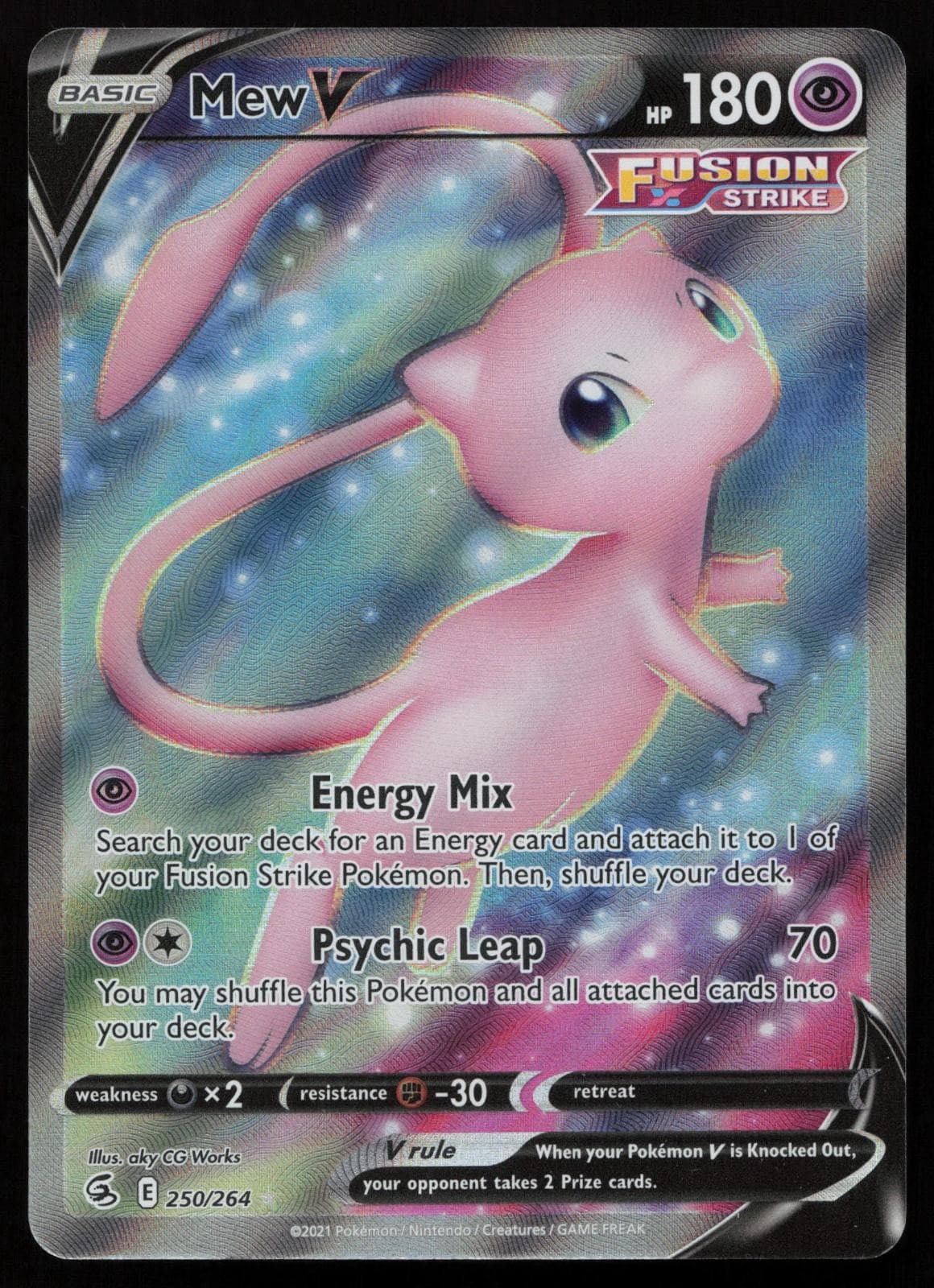 Mew V 250/264 Full Art Ultra Rare Fusion Strike Pokemon English NM
