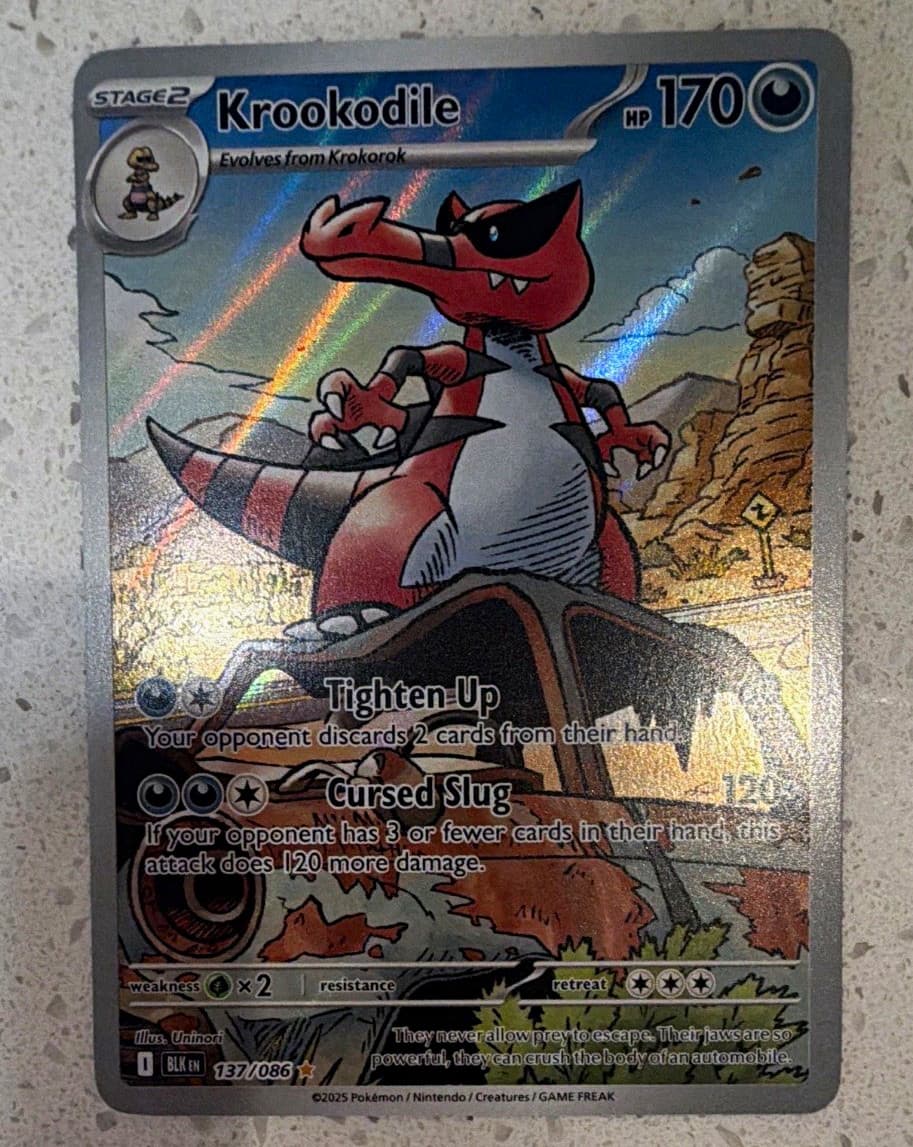Pokemon TCG Krookodile Sv: Black Bolt 137/086 English Holo Stage 2 170HP IR