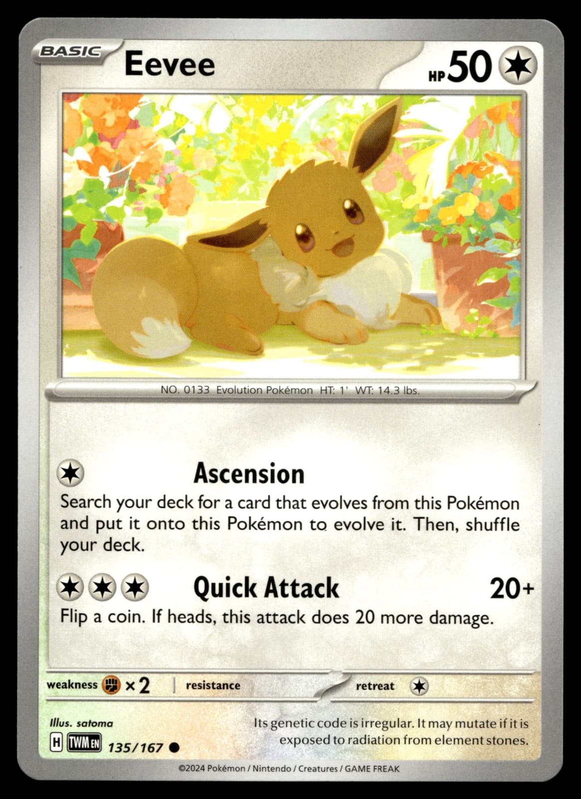 Eevee Pokemon Twilight Masquerade 135/167 NM