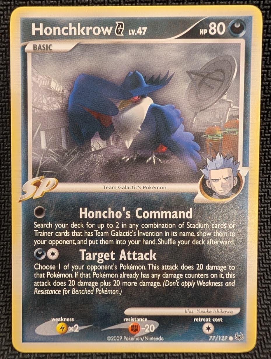 Pokemon - Honchkrow G 77/127 - 2009 Platinum Base Set - NM