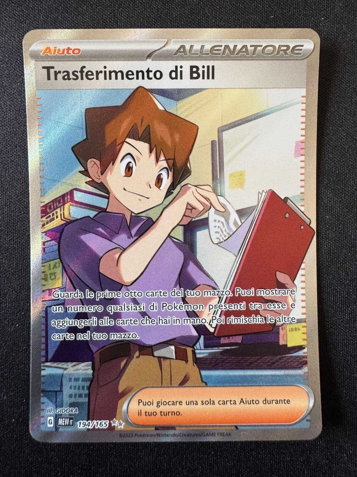 Pokemon Card Trasferimento di Bill Full Art 194/165 ITA 151 NM Pack Fresh