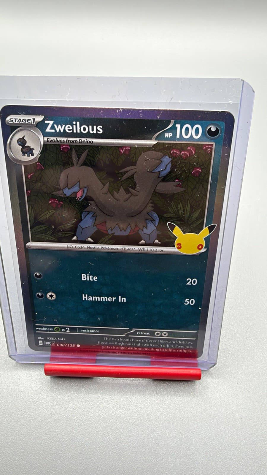 The Pokémon Company Pokémon TCG Zweilous 30th Celebration 098/128 Holo Rare